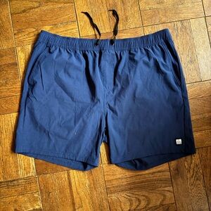 REEF Navy Blue Athletic Shorts XL Drawstring Lounge Activewear Surf